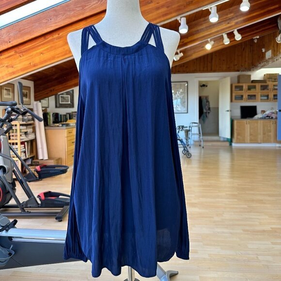 Ramy Brook Navy Blue Cold Shoulder Top (Long Sleeve) NWT Large